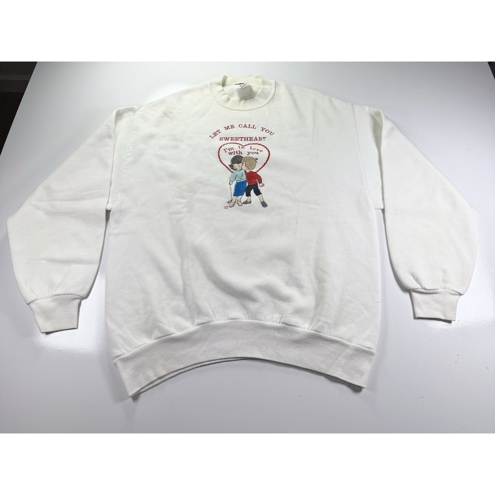 Vintage Jerzees USA Let Me Call You sweetheart Crewneck Sweatshirt Graphic L